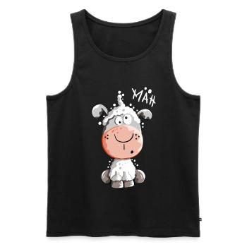 Drolliges Schaf - Schafe - Lamm - Fun - Männer Premium Bio Tank Top - Schwarz - Vorne - AI Model Male 178 light (178cm)