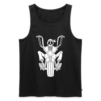 Squelette motard blanc - Débardeur bio Premium Homme - noir - Devant - Michal (187cm)