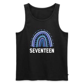 Blau Regenbogen Siebzehn Jahre 17. Geburtstag - Männer Premium Bio Tank Top - Schwarz - Vorne - AI Model Male 178 light (178cm)