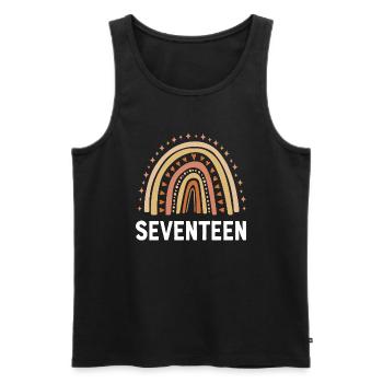 Orange Regenbogen Siebzehn Jahre 17. Geburtstag - Männer Premium Bio Tank Top - Schwarz - Vorne - AI Model Male 178 light (178cm)