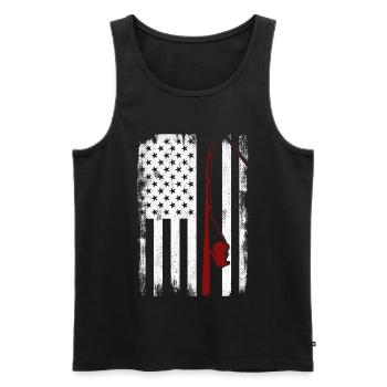 Patriotischer Fischer - Männer Premium Bio Tank Top - Schwarz - Vorne - AI Model Male 178 light (178cm)