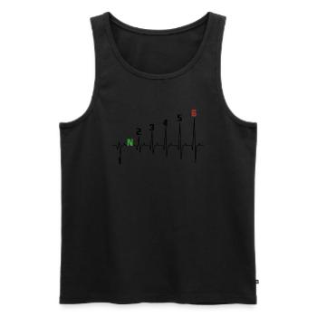 1N23456 Motorcycle Gearshift - Adrenaline - Pulse - Men's Premium Organic Tank Top - black - Front - Michal (187cm)