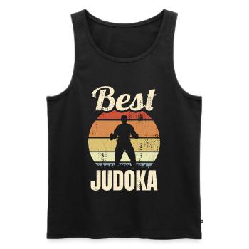 Vintage Judo - Männer Premium Bio Tank Top - Schwarz - Vorne - AI Model Male 178 light (178cm)