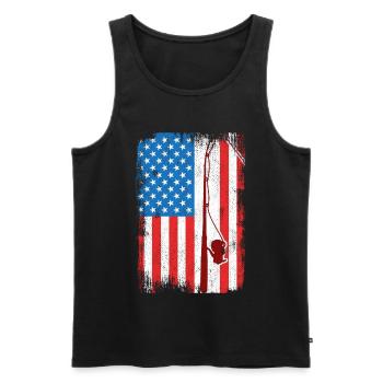 4. Juli Angeln - Männer Premium Bio Tank Top - Schwarz - Vorne - Michal (187cm)