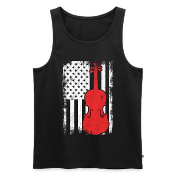 4. Juli USA Violine - Männer Premium Bio Tank Top - Schwarz - Vorne - Michal (187cm)