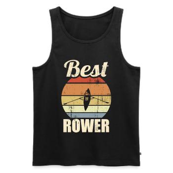 Lustiger Ruderer - Männer Premium Bio Tank Top - Schwarz - Vorne - AI Model Male 178 light (178cm)