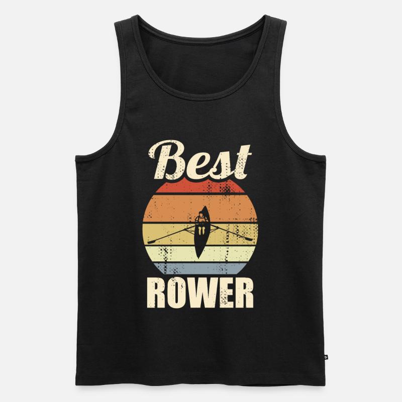 Lustiger Ruderer - Männer Premium Bio Tank Top - Schwarz