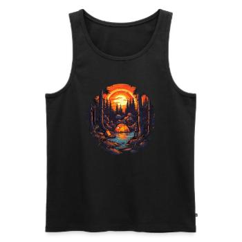 Camping in der Wildnis am See Naturliebhaber - Männer Premium Bio Tank Top - Schwarz - Vorne - Michal (187cm)