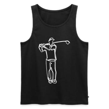 Golfer Skizze - Männer Premium Bio Tank Top - Schwarz - Vorne - AI Model Male 178 light (178cm)