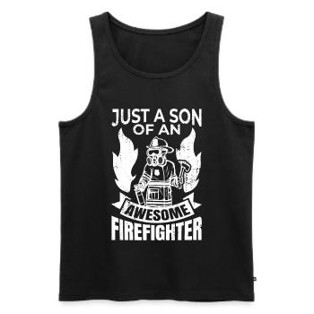 Firefighter Son - Men's Premium Organic Tank Top - black - Front - Michal (187cm)