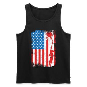 Welding USA Flag - Men's Premium Organic Tank Top - black - Front - AI Model Male 178 light (178cm)