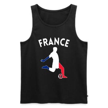 Idée cadeau Football Supporter France - Débardeur bio Premium Homme - noir - Devant - Michal (187cm)