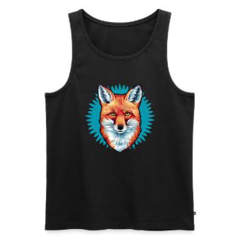 Fuchs - Illustration - Männer Premium Bio Tank Top - Schwarz - Vorne - AI Model Male 178 light (178cm)