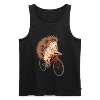Igel auf dem Fahrrad - Männer Premium Bio Tank Top - Schwarz - Vorne - AI Model Male 178 light (178cm)