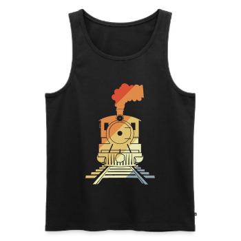 Railroad Drawing Vintage Style - Men's Premium Organic Tank Top - black - Front - Michal (187cm)