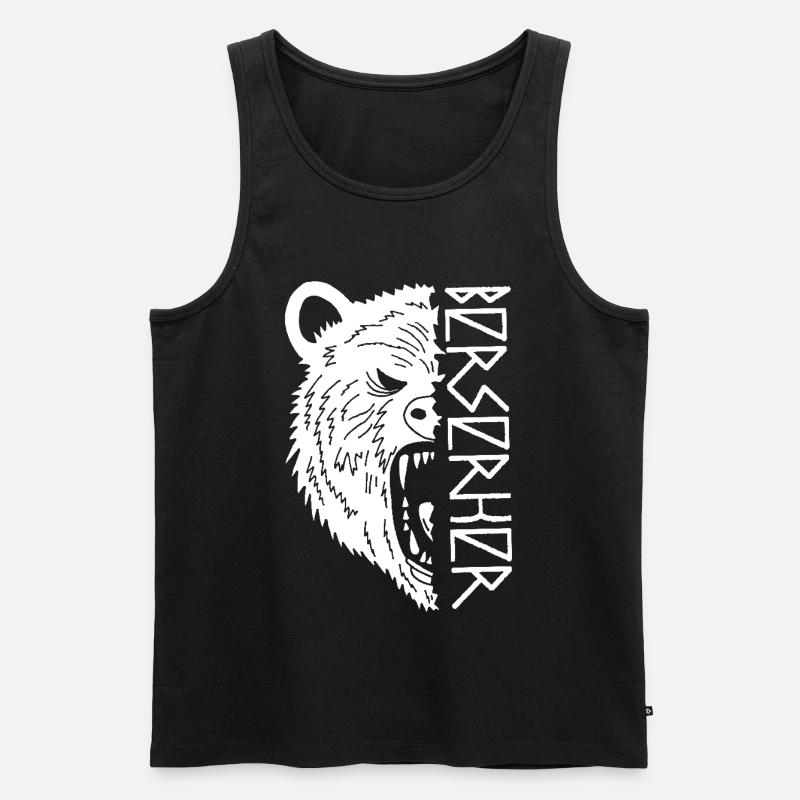Eisbär-Krieger - Männer Premium Bio Tank Top - Schwarz