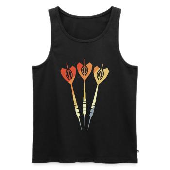 Dartpfeile Vintage - Männer Premium Bio Tank Top - Schwarz - Vorne - AI Model Male 178 light (178cm)
