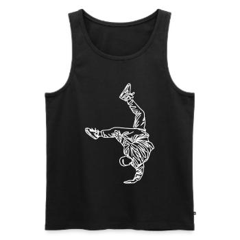 Croquis de breakdancer - Débardeur bio Premium Homme - noir - Devant - AI Model Male 178 light (178cm)