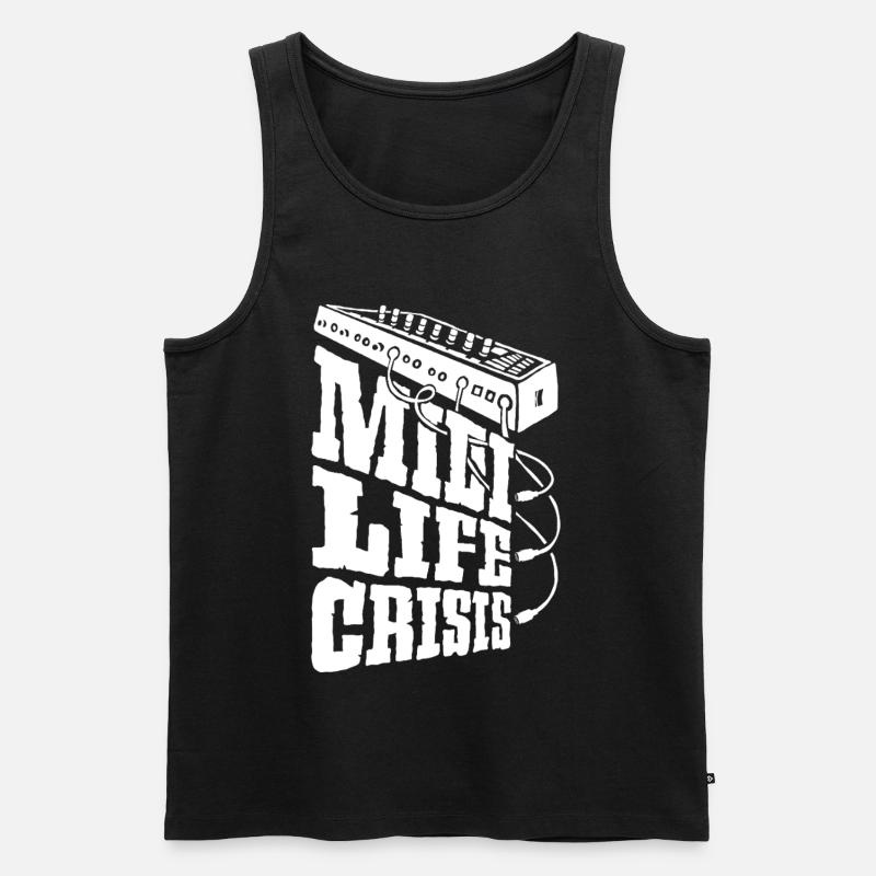 midi-life-crisis-w - Männer Premium Bio Tank Top - Schwarz