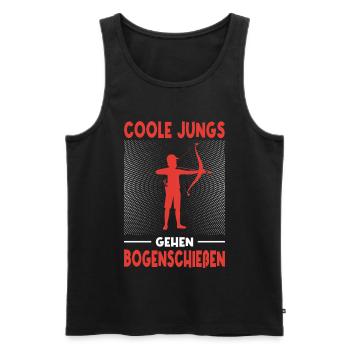 Bogenschießen Geschenk Bogenschütze Jungs - Männer Premium Bio Tank Top - Schwarz - Vorne - Michal (187cm)