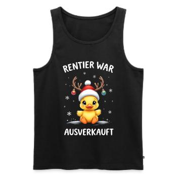 Rentier War Ausverkauft Lustige Weihnachtsente - Männer Premium Bio Tank Top - Schwarz - Vorne - Michal (187cm)