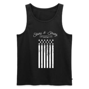 Stars and Strings - Men's Premium Organic Tank Top - black - Front - AI Model Male 178 light (178cm)