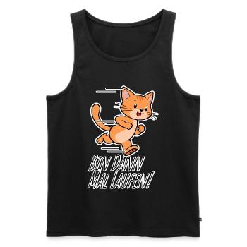 Cute cat goes jogging, then I'm running! - Men's Premium Organic Tank Top - black - Front - AI Model Male 178 light (178cm)