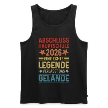 Graduation 2026 Hauptschule Hauptschulabschluss - Men's Premium Organic Tank Top - black - Front - AI Model Male 178 light (178cm)