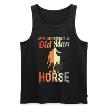 Rider grandfather - Men's Premium Organic Tank Top - black - Front - Michal (187cm)