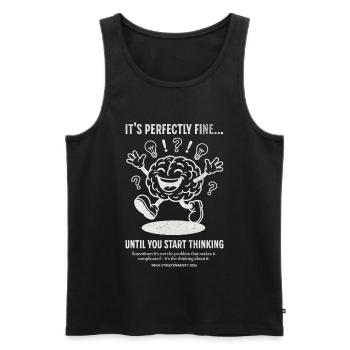 Brain Party: Until You Start Thinking - Men's Premium Organic Tank Top - black - Front - AI Model Male 178 light (178cm)