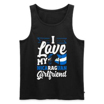 Nicaragua Flag Pride & Home - Men's Premium Organic Tank Top - black - Front - Michal (187cm)