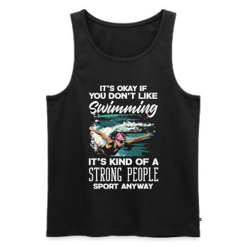 Lustige Schwimmer Sprüche & Schwimmverein Design - Männer Premium Bio Tank Top - Schwarz - Vorne - Michal (187cm)