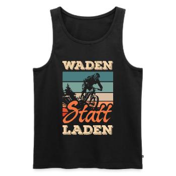 Waden Statt Laden Mountainbike Ohne Akku Mtb - Männer Premium Bio Tank Top - Schwarz - Vorne - Michal (187cm)