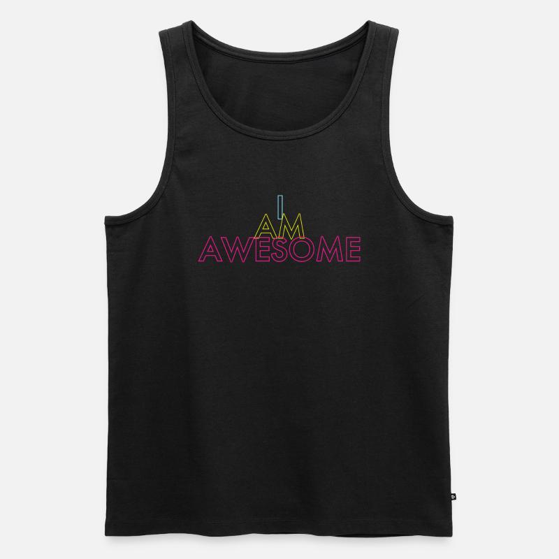 I AM AWESOME - Männer Premium Bio Tank Top - Schwarz