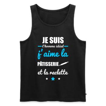 Homme idéal Pâtisserie, pâtissier, patissier - Débardeur bio Premium Homme - noir - Devant - Michal (187cm)