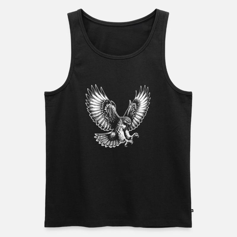 Mäusebussard Greifvogel Raubvogel - Männer Premium Bio Tank Top - Schwarz