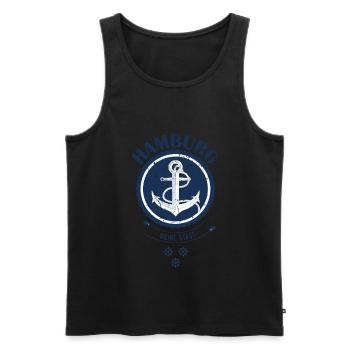 Hamburg - Männer Premium Bio Tank Top - Schwarz - Vorne - Michal (187cm)