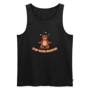 Bear does not think negatively - Men's Premium Organic Tank Top - black - Front - AI Model Male 178 light (178cm)