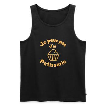 Je peux pas j'ai pâtisserie - Débardeur bio Premium Homme - noir - Devant - Michal (187cm)