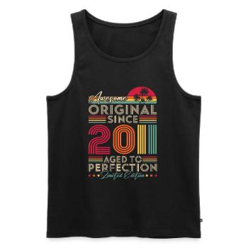 2011 Vintage Original Retro Birthday Gift - Men's Premium Organic Tank Top - black - Front - Michal (187cm)