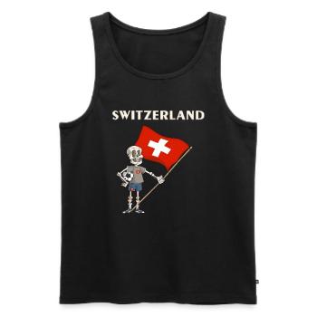 Schweizer Fans / Schweiz Skelett - Männer Premium Bio Tank Top - Schwarz - Vorne - Michal (187cm)