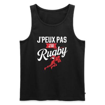 J'peux Pas, J'ai Rugby - Débardeur bio Premium Homme - noir - Devant - Michal (187cm)