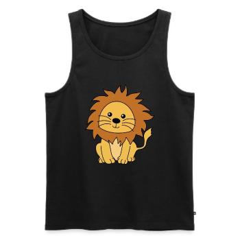 Lion - Débardeur bio Premium Homme - noir - Devant - AI Model Male 178 light (178cm)