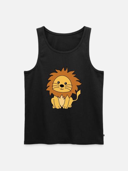 Löwe - Männer Premium Bio Tank Top - Schwarz