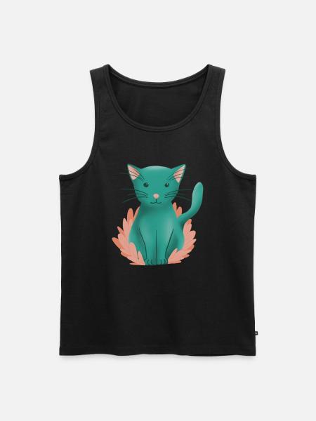 Cute kitten cat and nature - Men's Premium Organic Tank Top - black