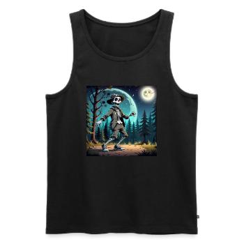 Mysterious Skeleton in Hat and Jacket - Men's Premium Organic Tank Top - black - Front - Michal (187cm)