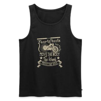 Two Wheels move the soul - Männer Premium Bio Tank Top - Schwarz - Vorne - Michal (187cm)