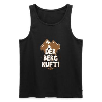 Der Berg ruft! Wandern Natur Outdoor Berge Gipfel - Männer Premium Bio Tank Top - Schwarz - Vorne - Michal (187cm)