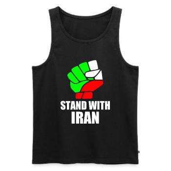 Stand with iran - Men's Premium Organic Tank Top - black - Front - AI Model Male 178 light (178cm)