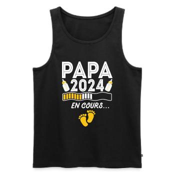 Nouveau Nouvelle Naissance Future Papa 2024 - Débardeur bio Premium Homme - noir - Devant - Michal (187cm)